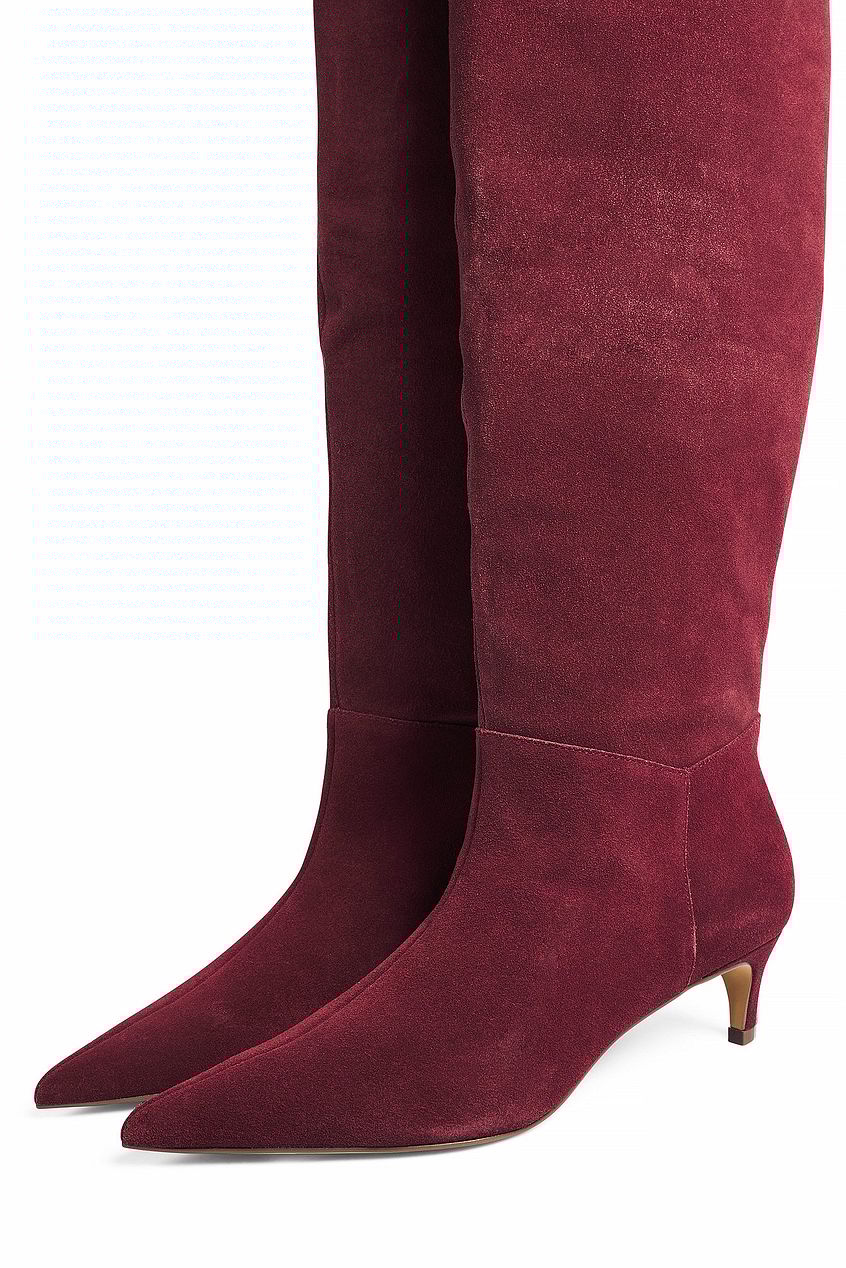 Suede Kitten Heel Boots