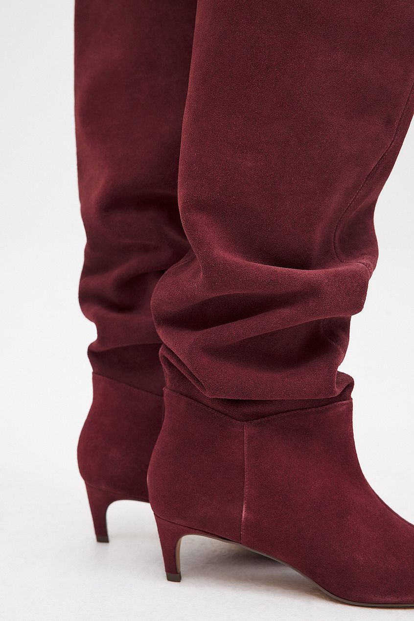 Suede Kitten Heel Boots