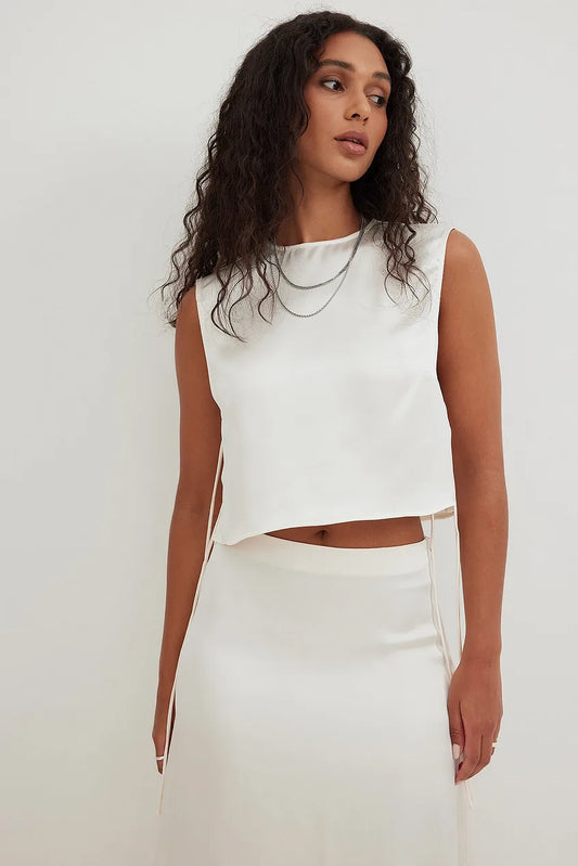 Tie Detail Satin Top