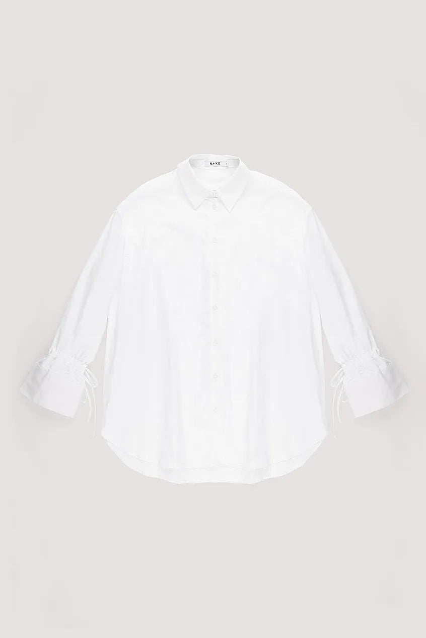 Tied Sleeve Shirt White