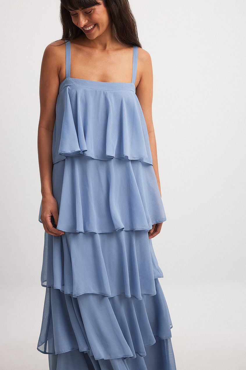 Tiered Chiffon Maxi Dress