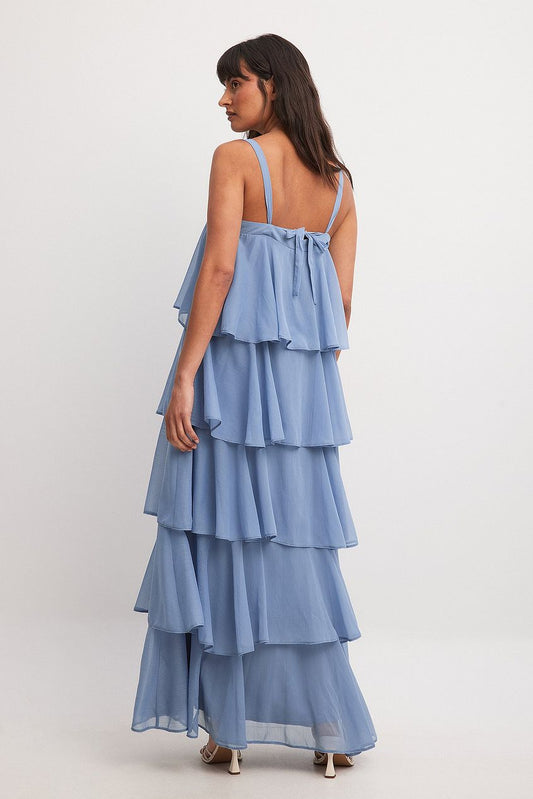 Tiered Chiffon Maxi Dress