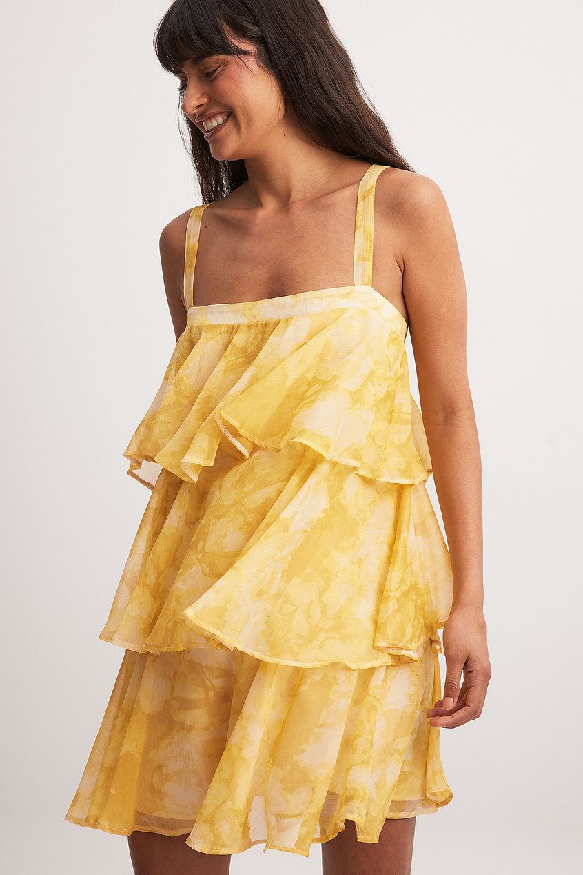 Tiered Chiffon Mini Dress