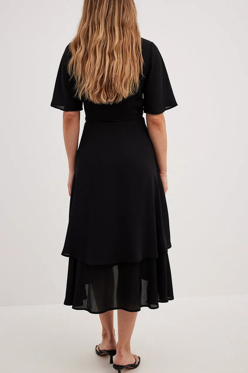 Two Layers Chiffon Midi Dress