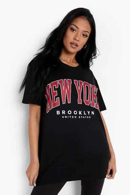 Boohoo Tall New York Print Oversized T-shirt