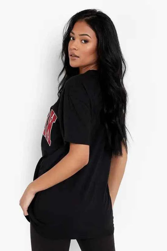 Boohoo Tall New York Print Oversized T-shirt