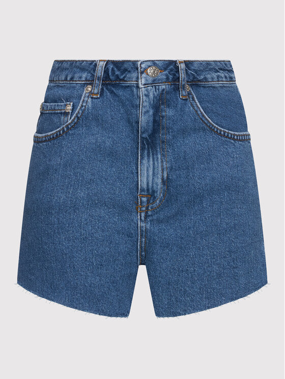 Raw Hem Slit Denim Shorts