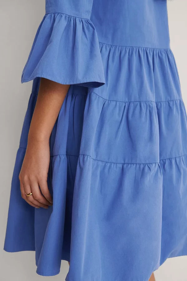 Flowy Cotton Dress Blue