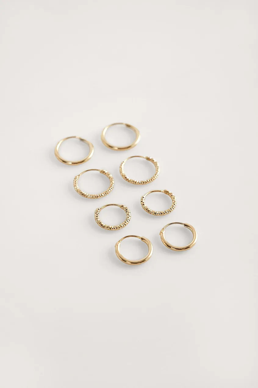 Mini Hoop Earring Set Gold