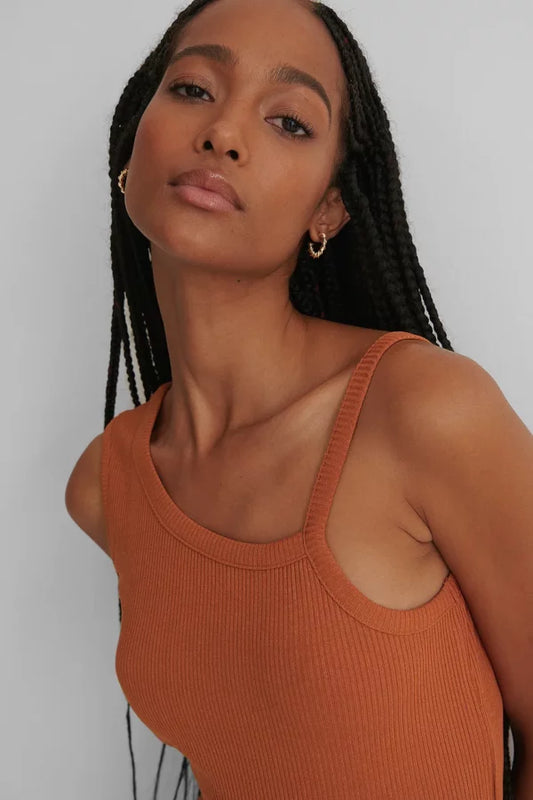 Asymmetric Strap Rib Top