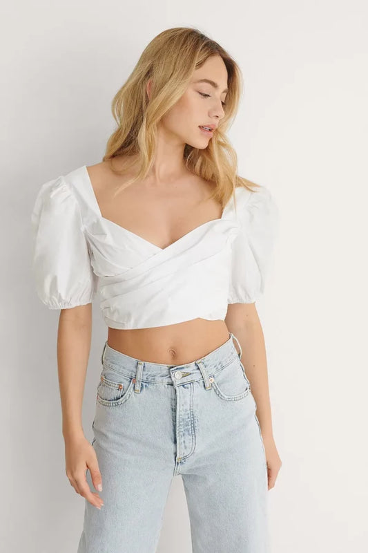 Organic Cotton Cropped Top White