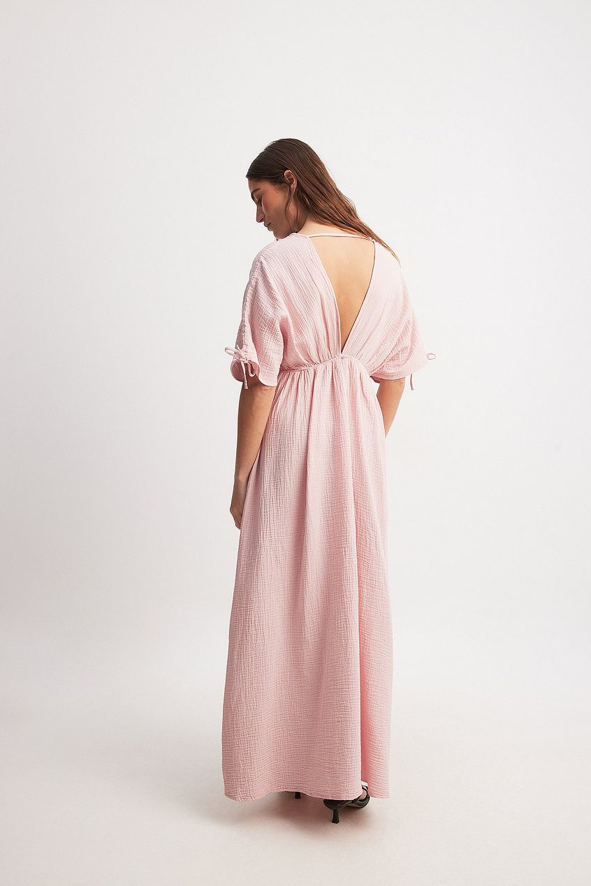 V-neck Front and Back Maxi Dress
