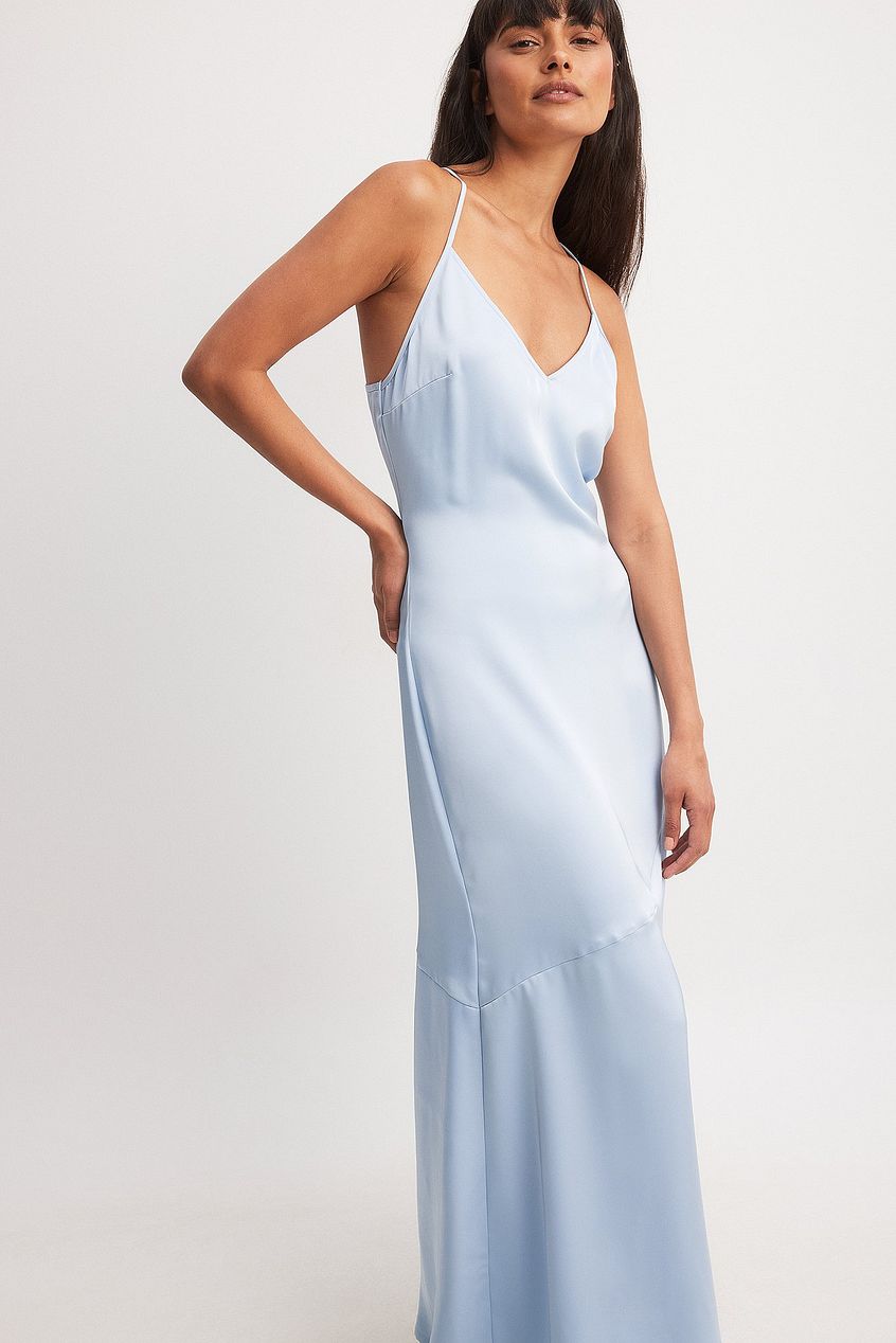V-Neck Satin Slip Dress
