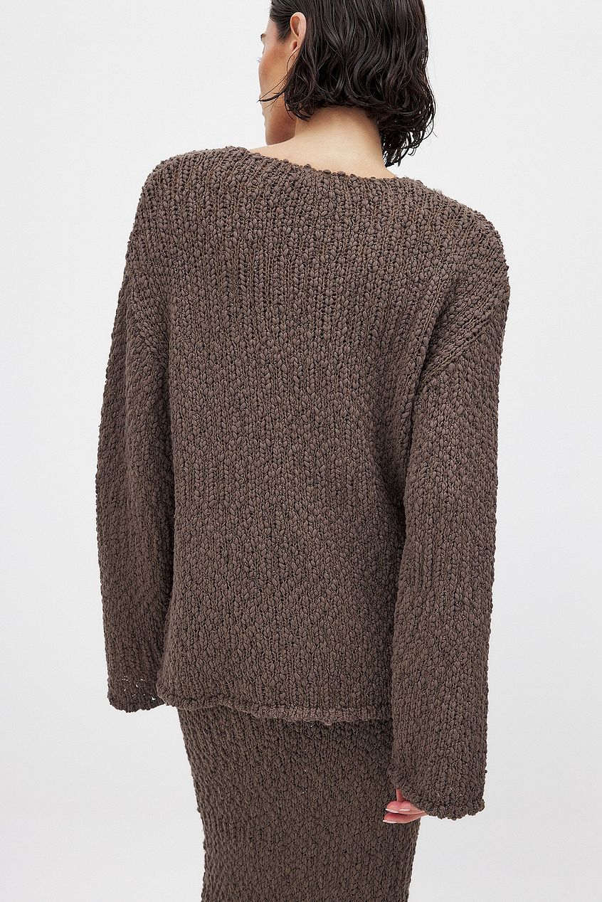 Structured Knitted V-Neck Sweater