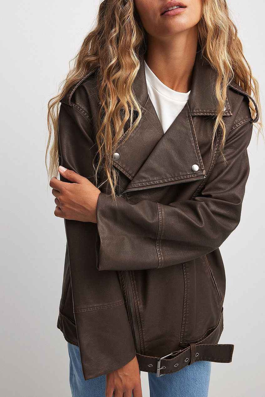 Na-kd - Vintage Look Pu Biker Jacket