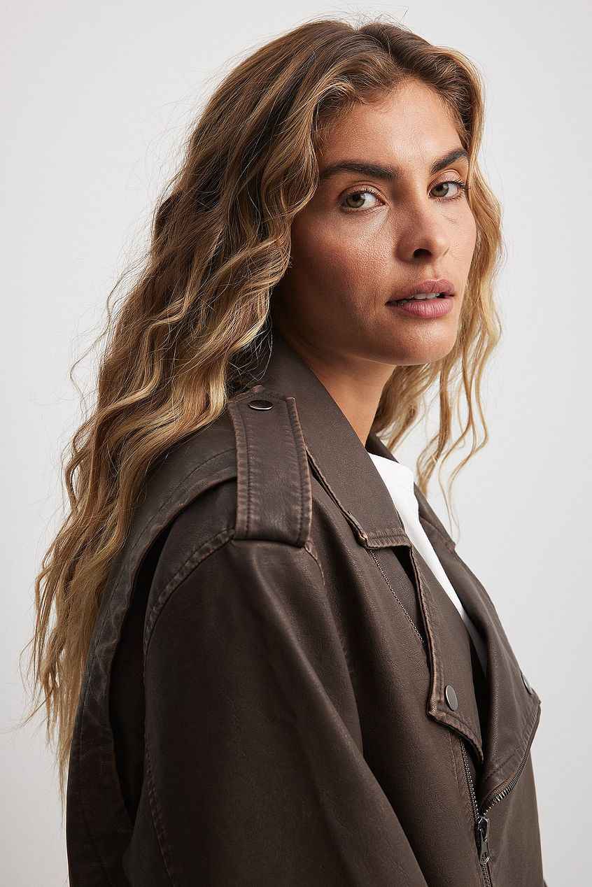Na-kd - Vintage Look Pu Biker Jacket