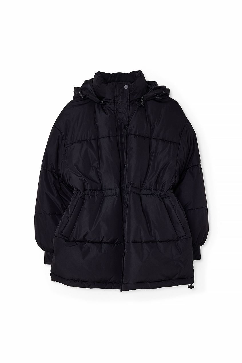 Waist Drawstring Padded Jacket