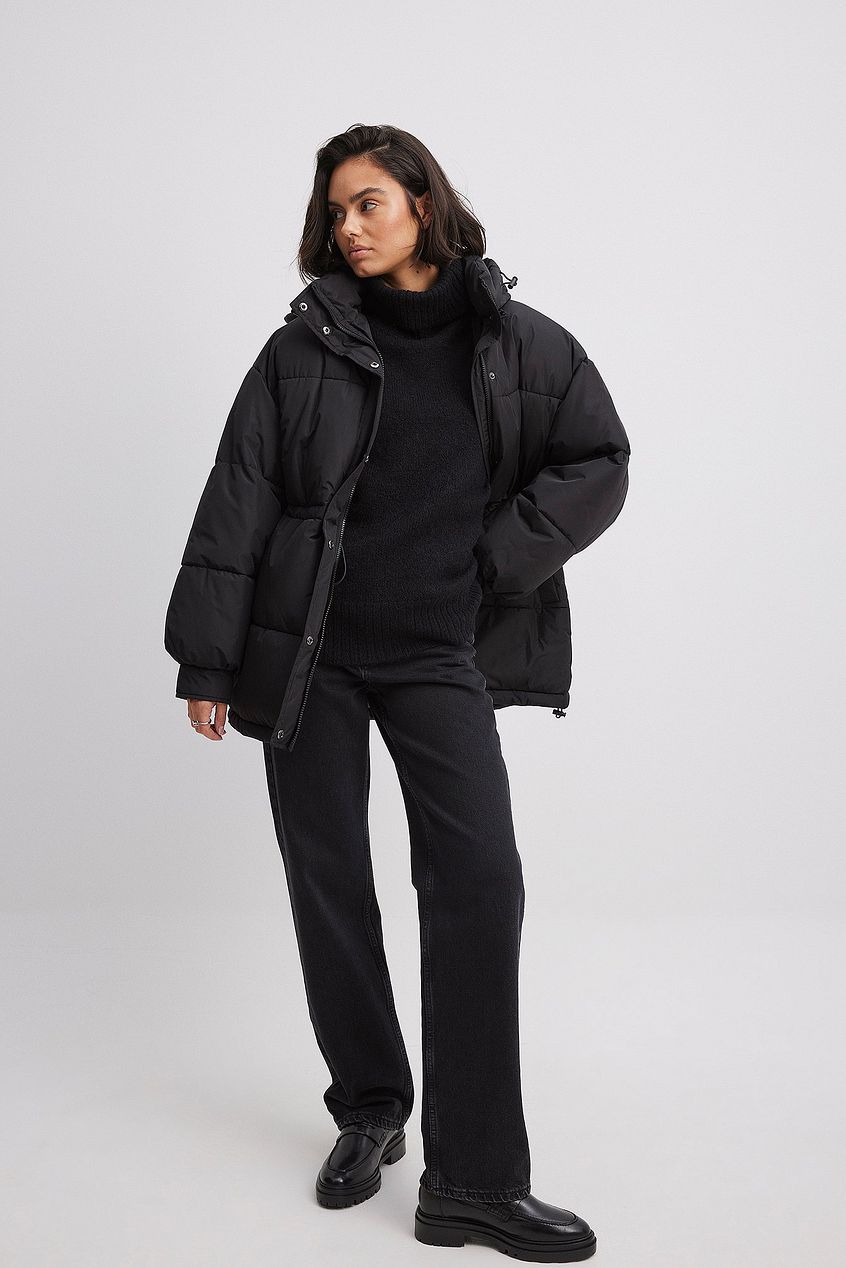 Waist Drawstring Padded Jacket