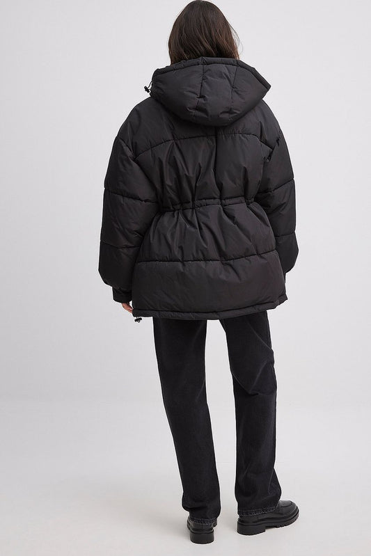Waist Drawstring Padded Jacket
