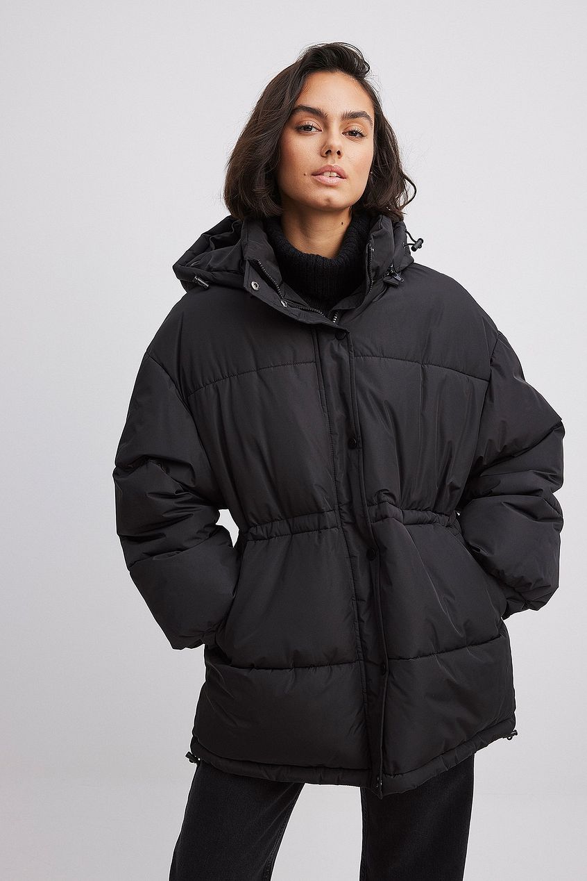 Waist Drawstring Padded Jacket