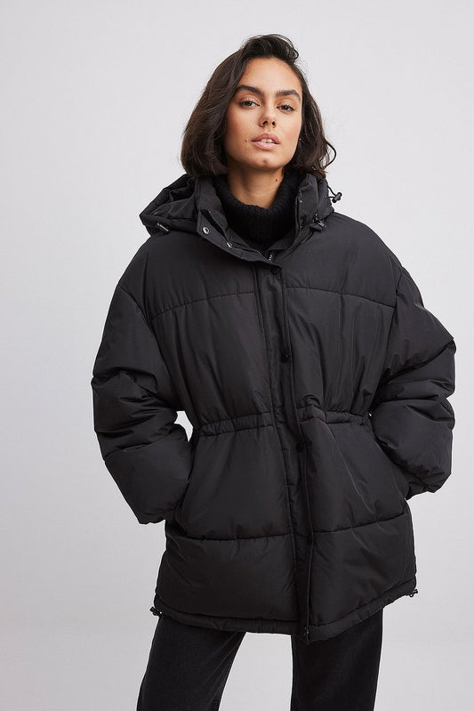 Waist Drawstring Padded Jacket