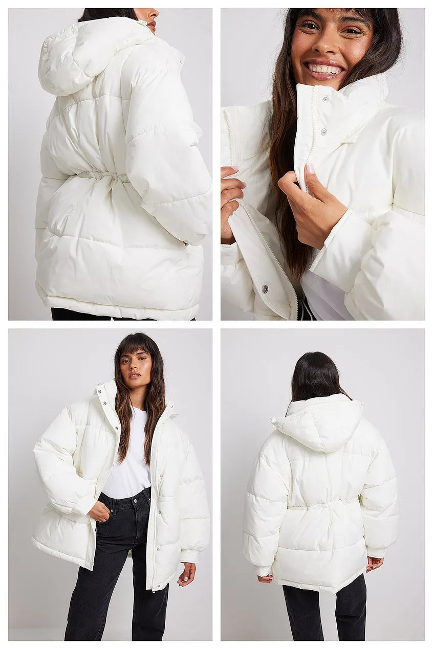 Waist Drawstring Padded Jacket