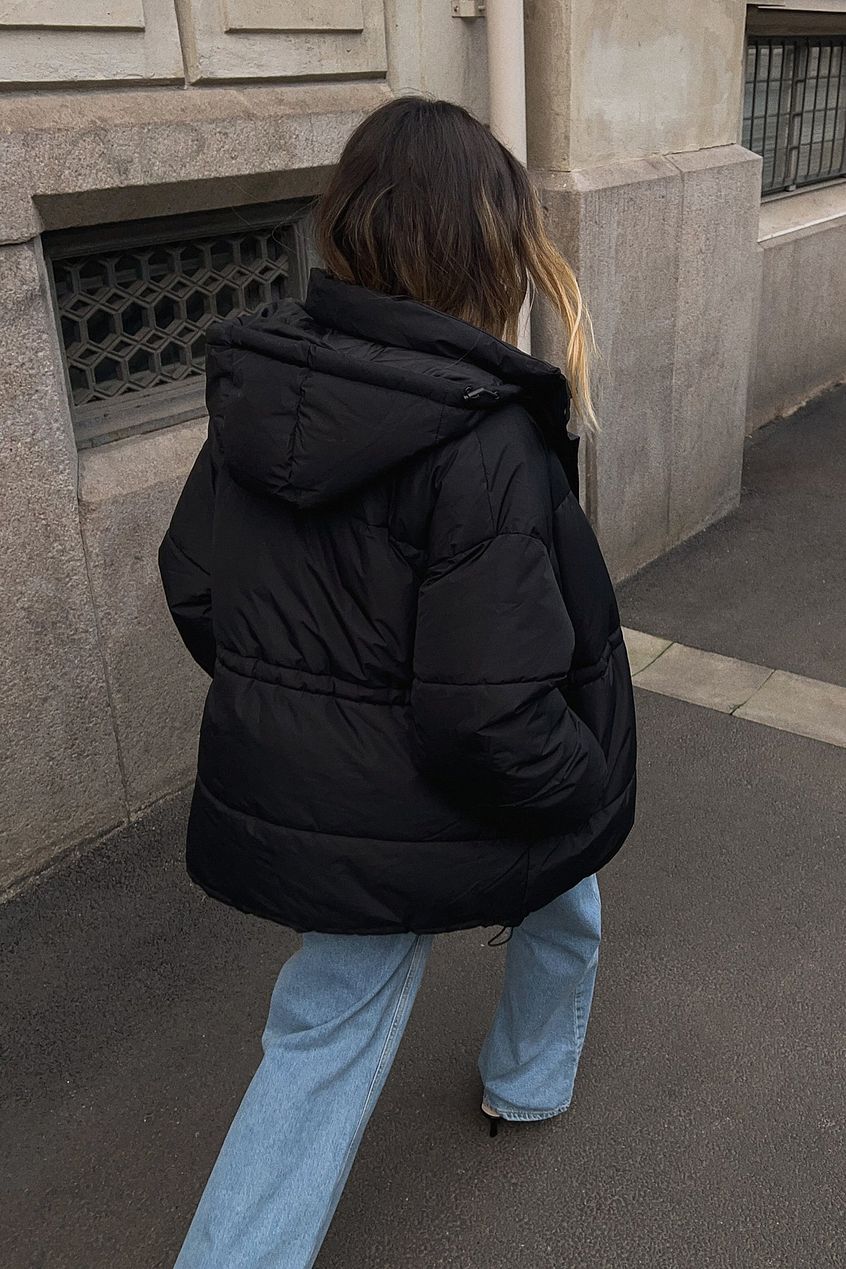 Waist Drawstring Padded Jacket