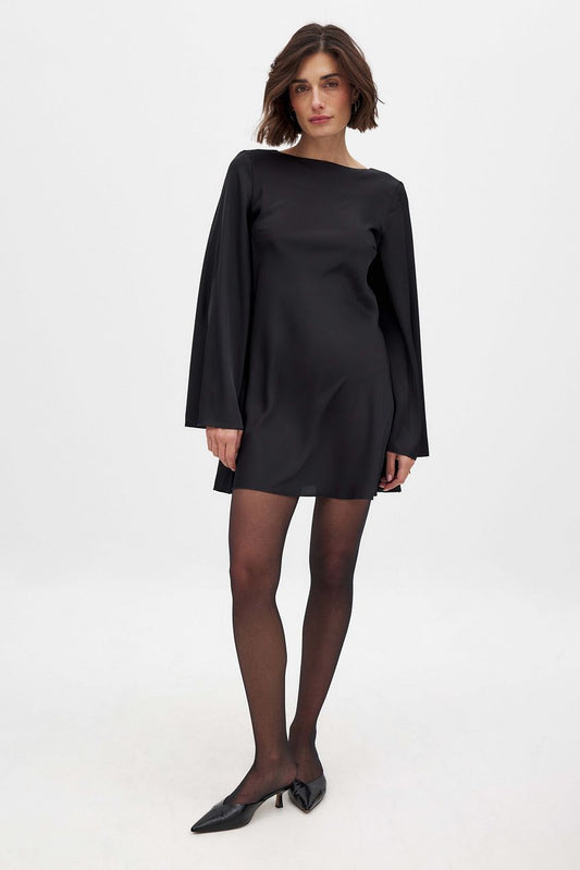 Na-kd Waterfall Back Satin Mini Dress