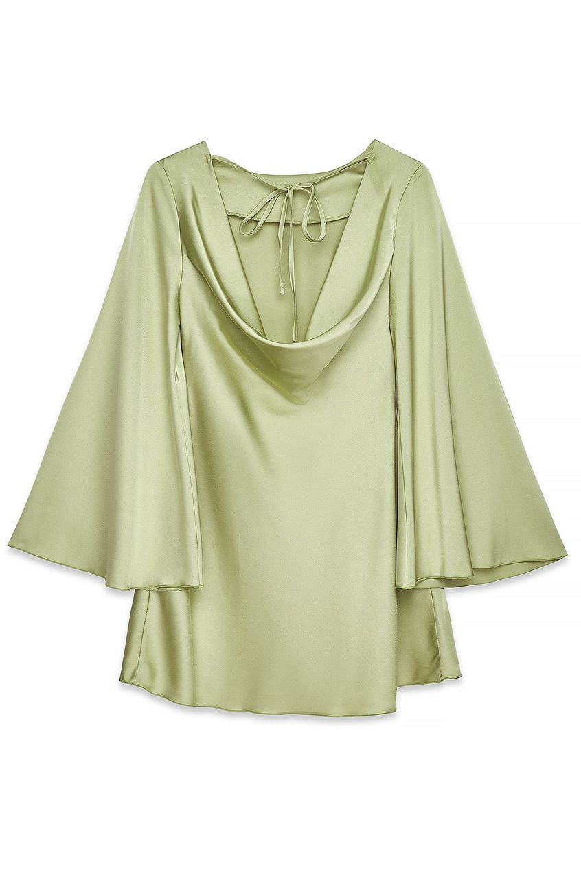 Na-kd Waterfall Back Satin Mini Dress