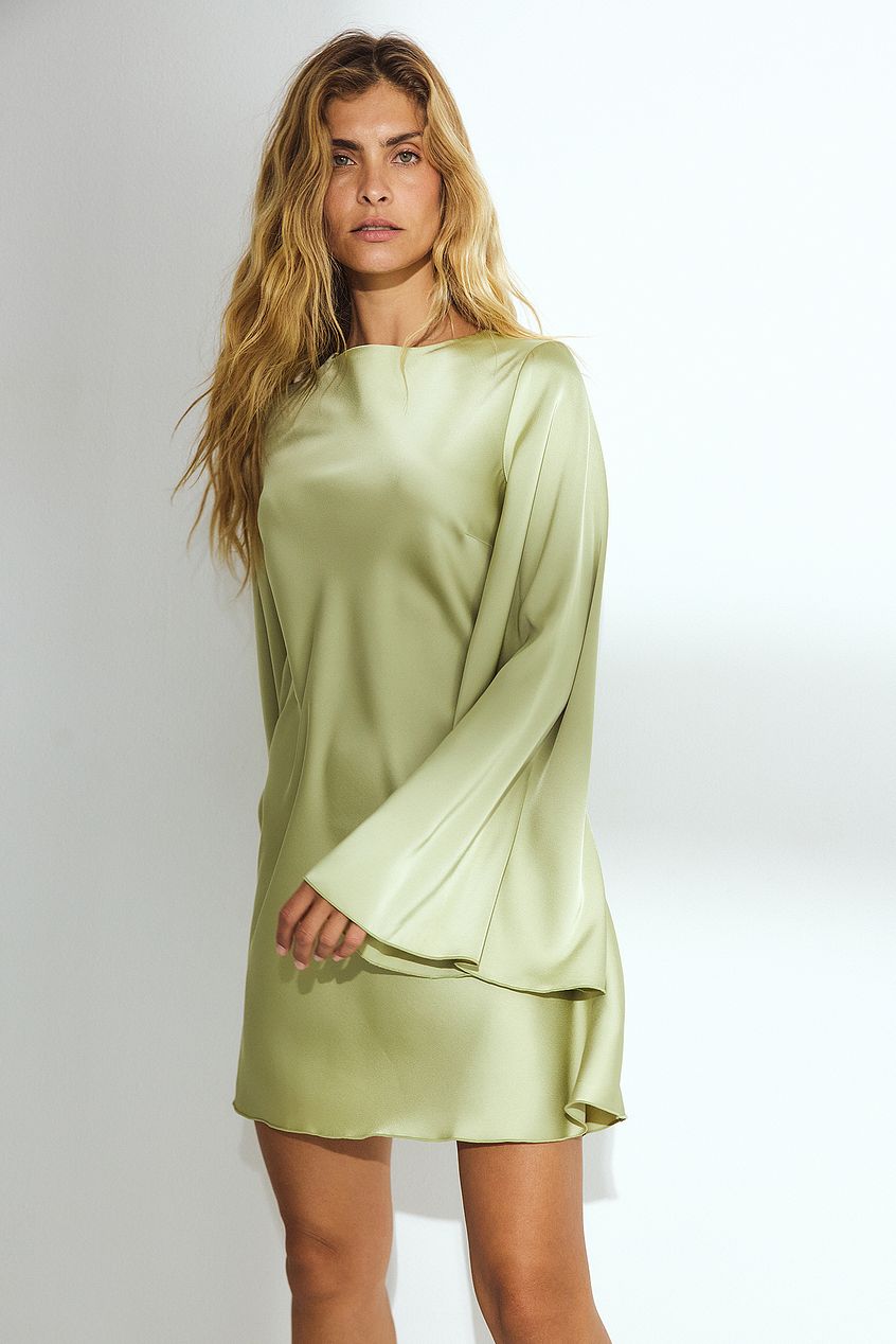 Na-kd Waterfall Back Satin Mini Dress