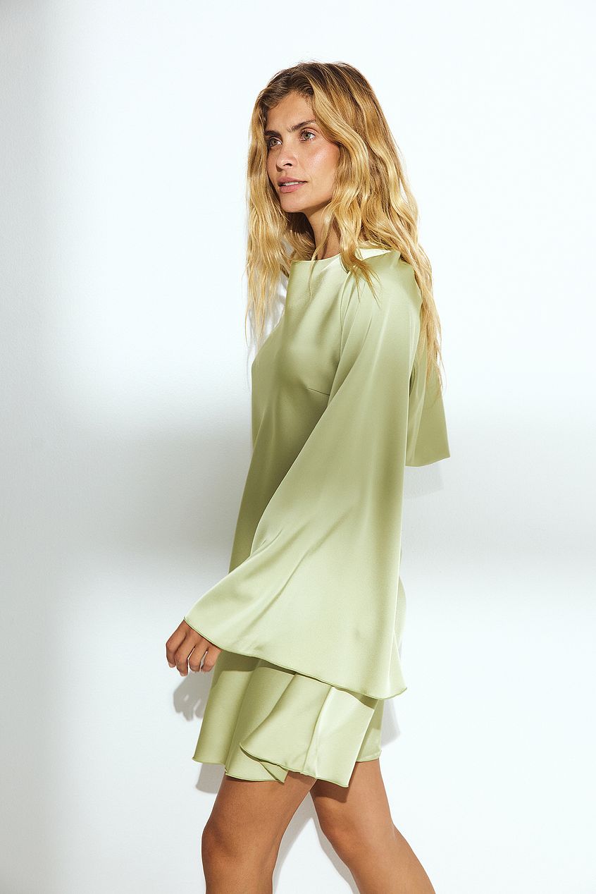 Na-kd Waterfall Back Satin Mini Dress