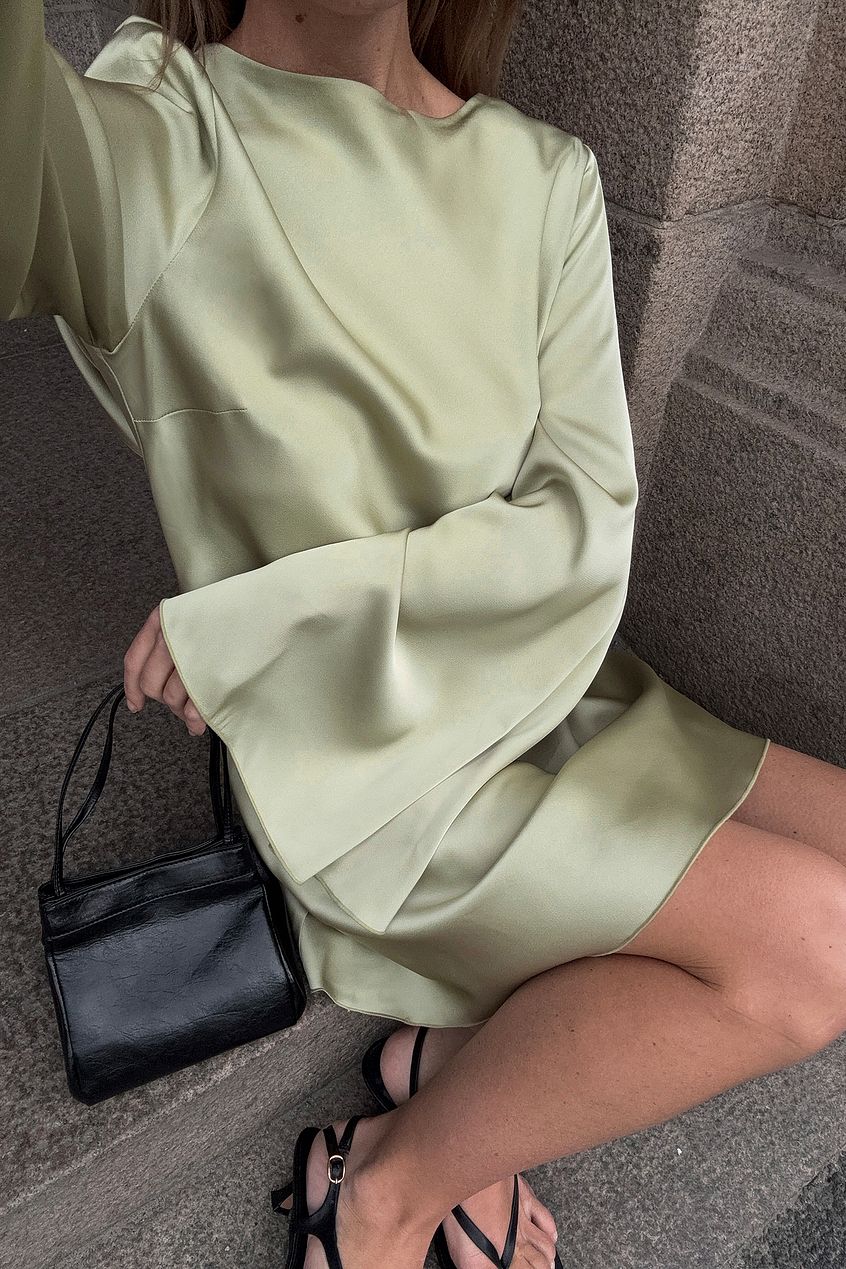 Na-kd Waterfall Back Satin Mini Dress