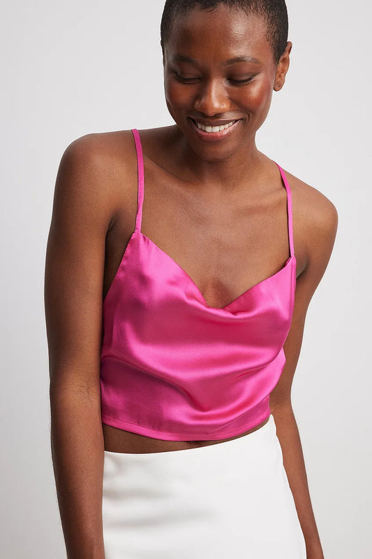 Waterfall Front Satin Singlet