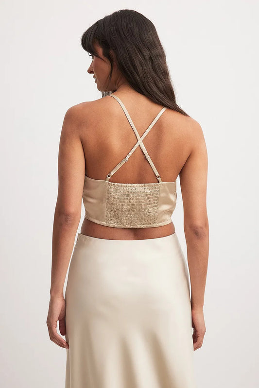 Waterfall Front Satin Singlet