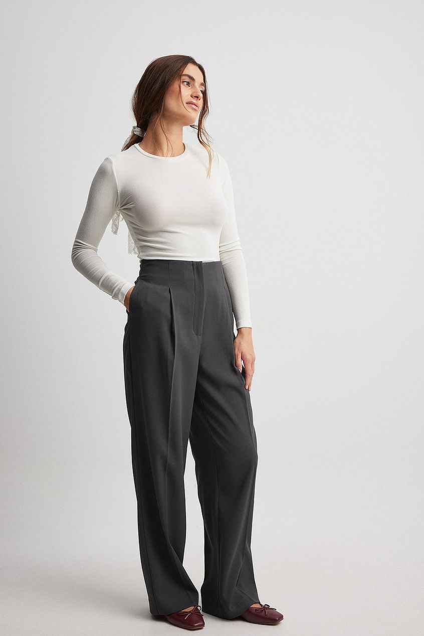 Na-kd Wide High Waist Suit Pants Without Waist Band