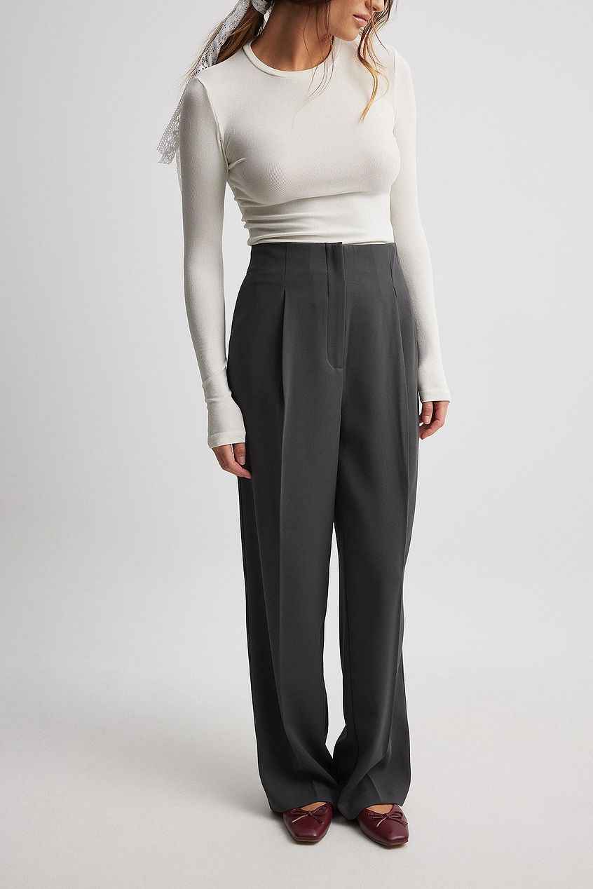 Na-kd Wide High Waist Suit Pants Without Waist Band
