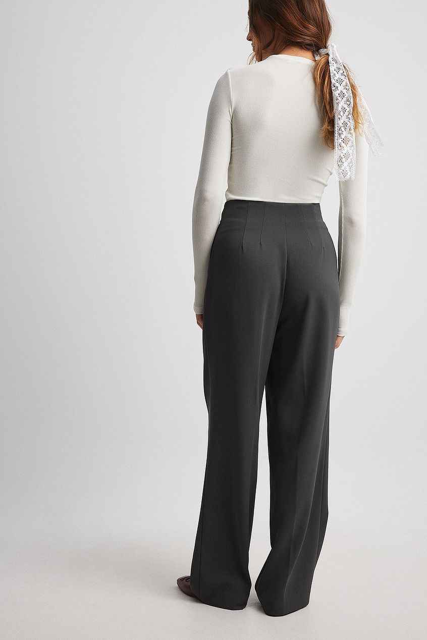 Na-kd Wide High Waist Suit Pants Without Waist Band