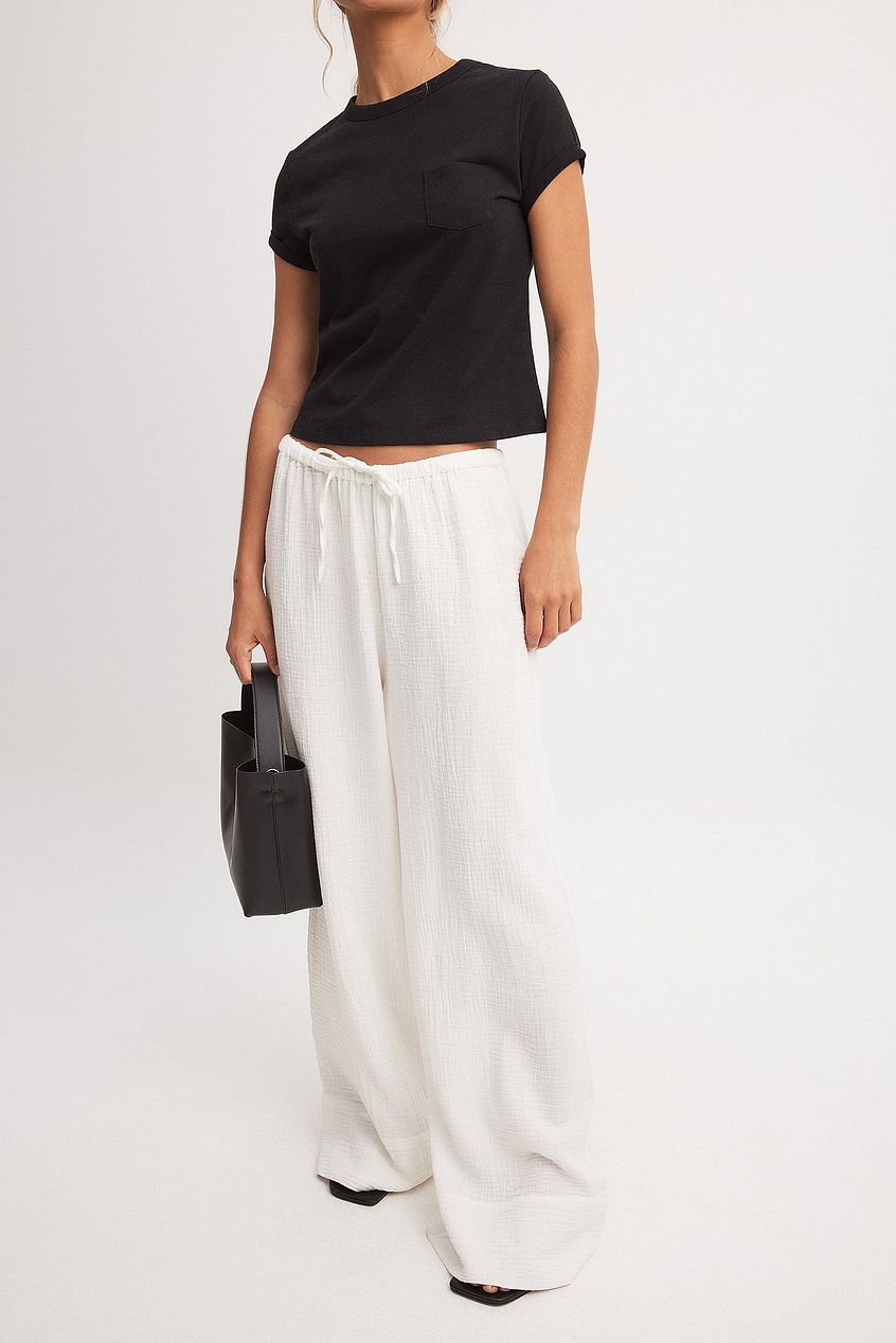 Wide Leg Mid Waist Pants