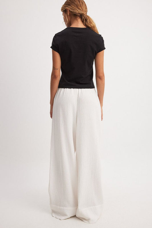 Wide Leg Mid Waist Pants