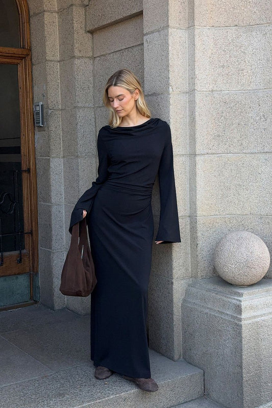 Na-kd Wide Sleeve Open Back Maxi Dress