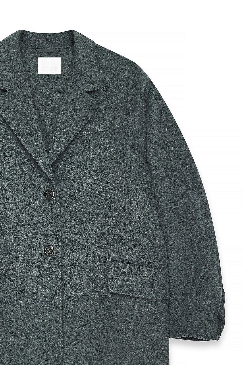 Na-kd Oversized Wool Blend Sleeve Detail Short Coat
