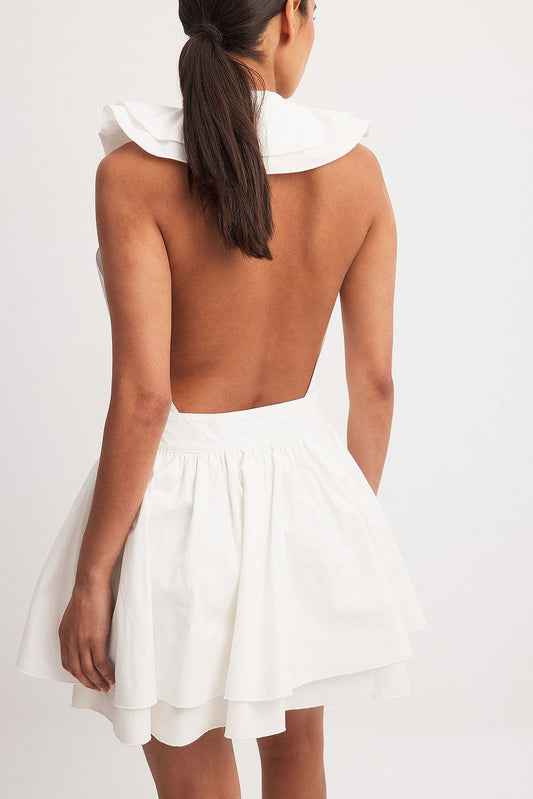 Woven Flounce Detail Mini Dress