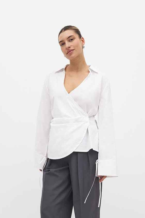 Na-kd Wrap Cotton Shirt