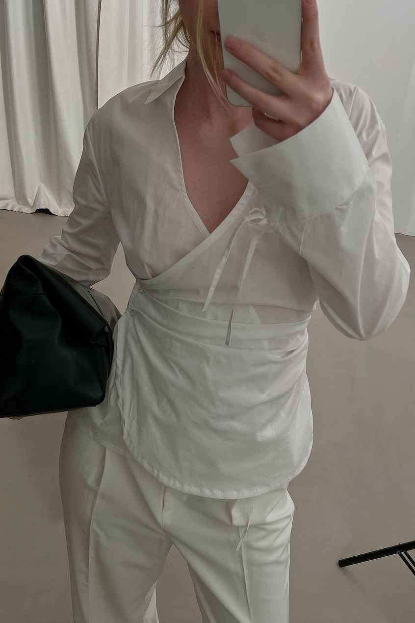 Na-kd Wrap Cotton Shirt