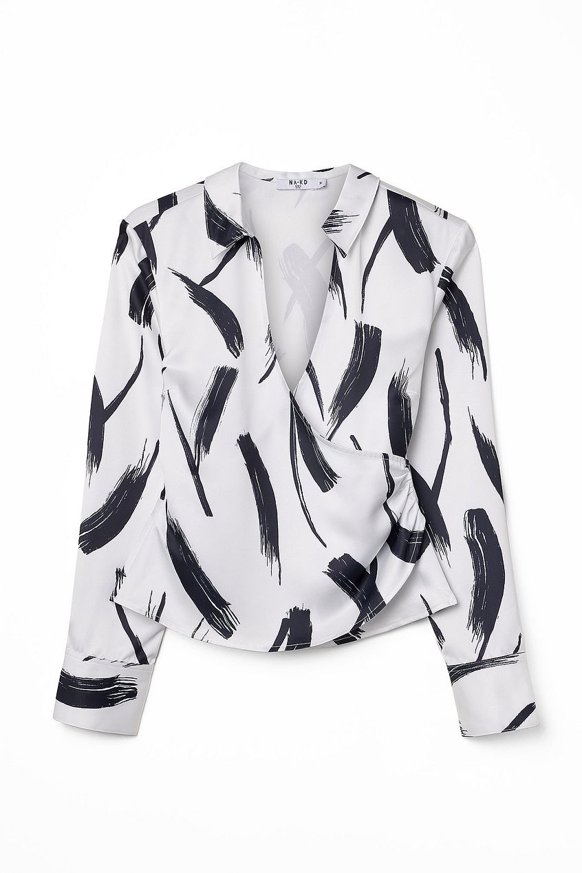 Wrap Detail Satin Shirt