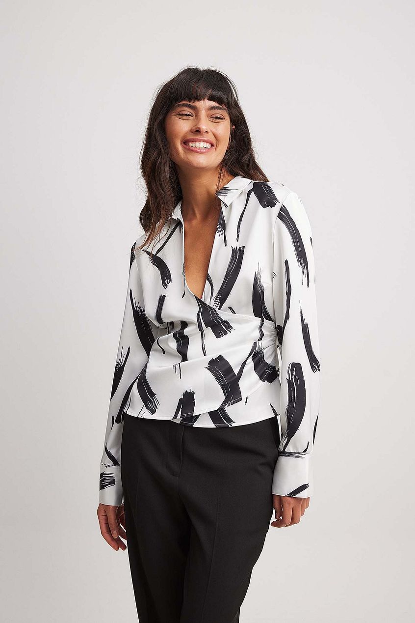 Wrap Detail Satin Shirt
