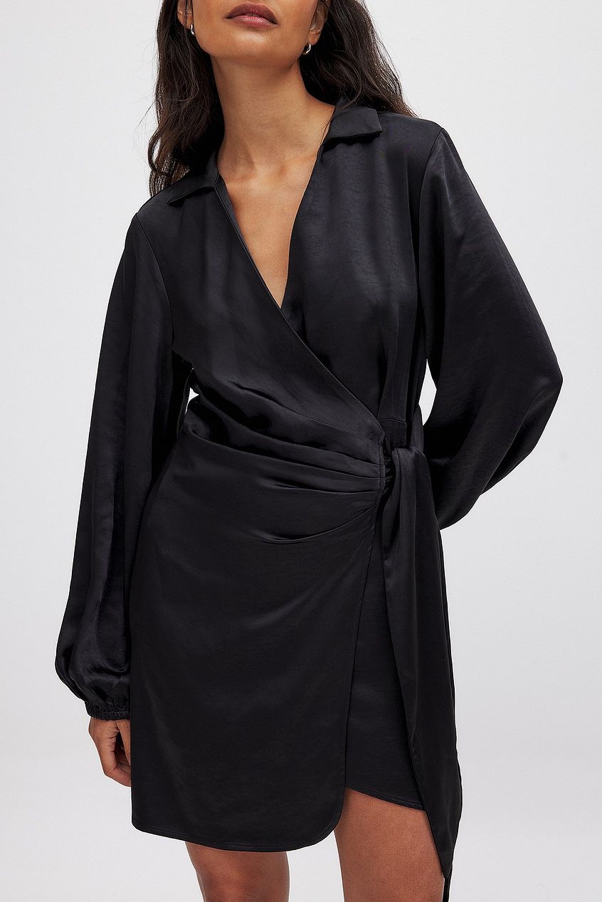 Wrap Satin Mini Dress