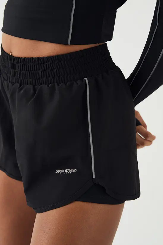 DSGN Studio DSGN Studio Reflective Binding 2 In 1 Running Shorts