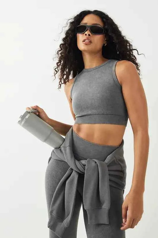 DSGN Studio Sport High Contour Washed Seamless Padded Crop Top