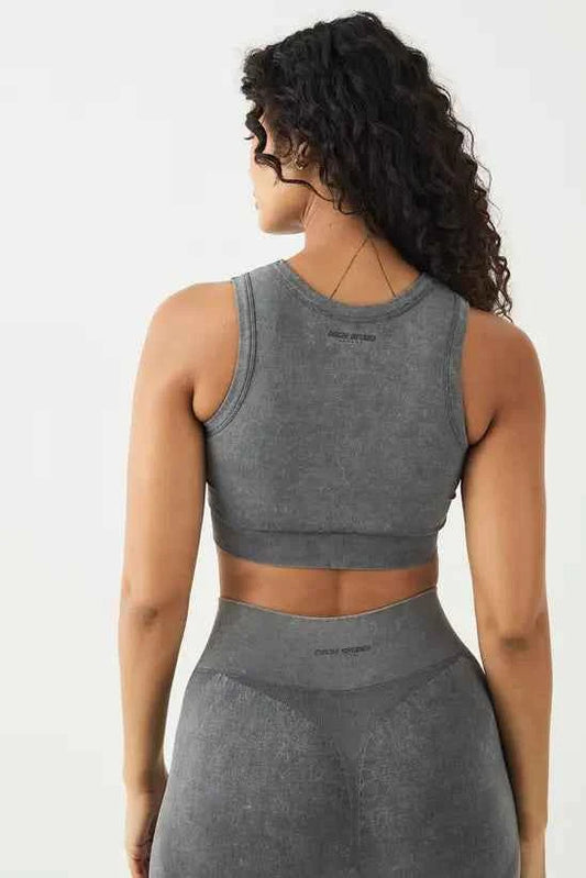 DSGN Studio Sport High Contour Washed Seamless Padded Crop Top